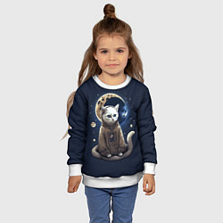 Свитшот детский Лунный котик, цвет: 3D-белый — фото 2