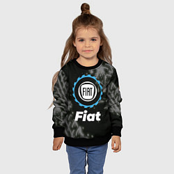 Свитшот детский Fiat в стиле Top Gear со следами шин на фоне, цвет: 3D-черный — фото 2