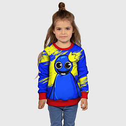 Свитшот детский Радужные друзья радостный Синий, цвет: 3D-красный — фото 2
