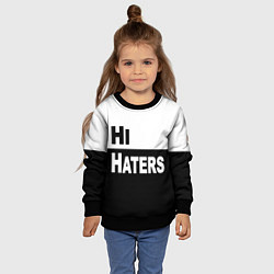 Свитшот детский Hi haters - Bye haters, цвет: 3D-черный — фото 2