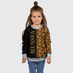 Свитшот детский Хохлома-символ России, цвет: 3D-меланж — фото 2