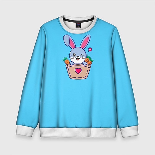Детский свитшот Кролик Символ года 2023 / 3D-Белый – фото 1