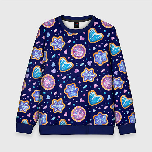 Детский свитшот Новогоднее печение / 3D-Синий – фото 1