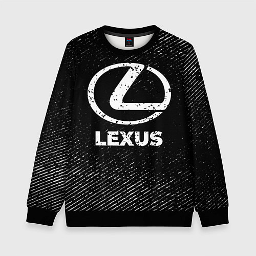 Детский свитшот Lexus с потертостями на темном фоне / 3D-Черный – фото 1
