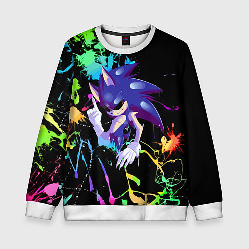 Детский свитшот Sonic Exe - Hedgehog - video game / 3D-Белый – фото 1