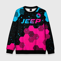 Детский свитшот Jeep - neon gradient: символ сверху