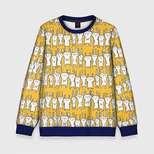 Детский свитшот Милое семейство кроликов / 3D-Синий – фото 1