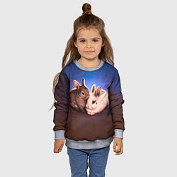 Свитшот детский Кроличьи нежности, цвет: 3D-меланж — фото 2