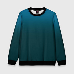 Свитшот детский Градиент бирюзовый, цвет: 3D-черный