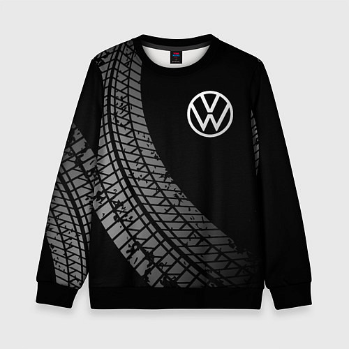 Детский свитшот Volkswagen tire tracks / 3D-Черный – фото 1