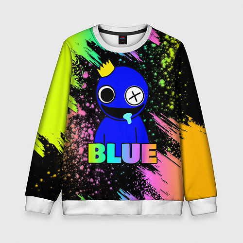 Детский свитшот Rainbow Friends - Blue / 3D-Белый – фото 1