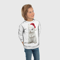 Свитшот детский Рождественский крольчонок, цвет: 3D-белый — фото 2
