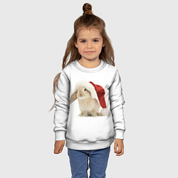 Свитшот детский Новогодний кролик - 2023, цвет: 3D-белый — фото 2