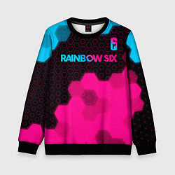 Детский свитшот Rainbow Six - neon gradient: символ сверху