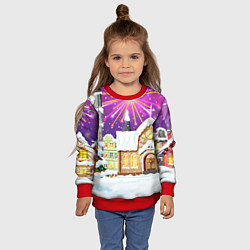 Свитшот детский Новогодний салют, цвет: 3D-красный — фото 2