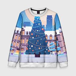 Свитшот детский Новогодняя елочка, цвет: 3D-белый