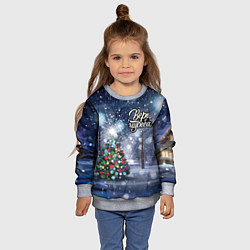 Свитшот детский Новогодняя ёлочка, цвет: 3D-меланж — фото 2