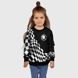 Свитшот детский Skoda racing flag, цвет: 3D-черный — фото 2