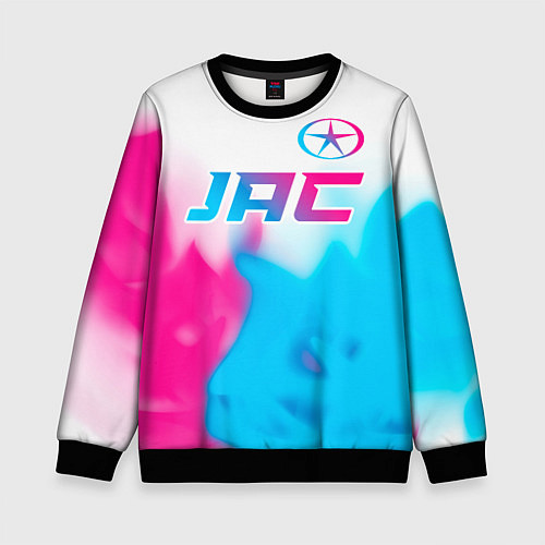 Детский свитшот JAC neon gradient style: символ сверху / 3D-Черный – фото 1