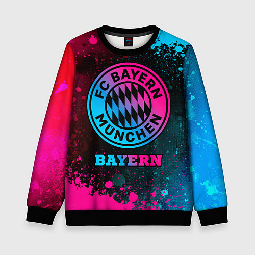 Детский свитшот Bayern - neon gradient / 3D-Черный – фото 1