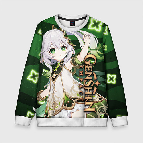 Детский свитшот Нахида: Дендро Архонт / 3D-Белый – фото 1