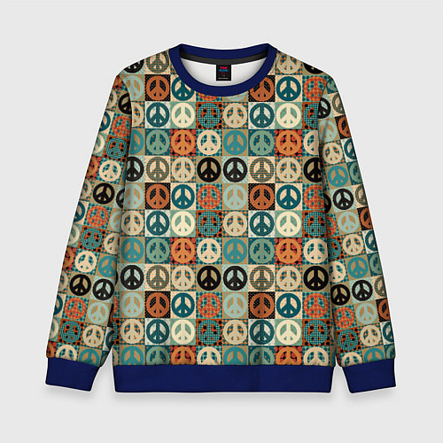 Детский свитшот Peace symbol pattern / 3D-Синий – фото 1