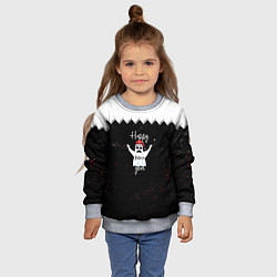 Свитшот детский Новогодний призрак в красной шапке, цвет: 3D-меланж — фото 2