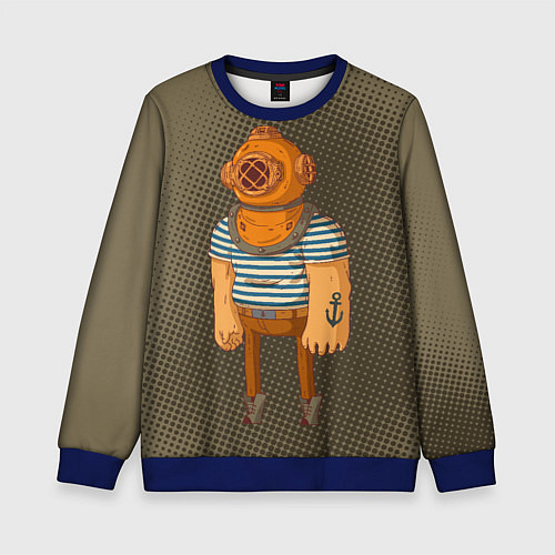 Детский свитшот Моряк-водолаз / 3D-Синий – фото 1