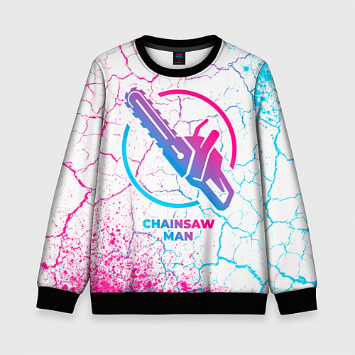 Детский свитшот Chainsaw Man neon gradient style / 3D-Черный – фото 1