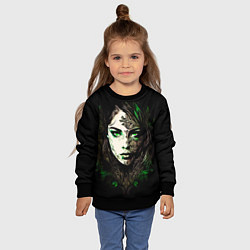 Свитшот детский Готическая девушка Весна, цвет: 3D-черный — фото 2