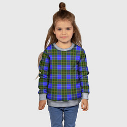 Свитшот детский Ткань Шотландка сине-зелёная, цвет: 3D-меланж — фото 2