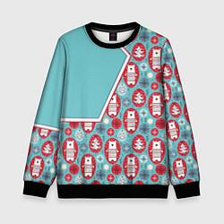 Свитшот детский Новогодние мишки, цвет: 3D-черный