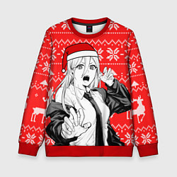 Детский свитшот Новогодняя Пауэр: Человек-бензопила