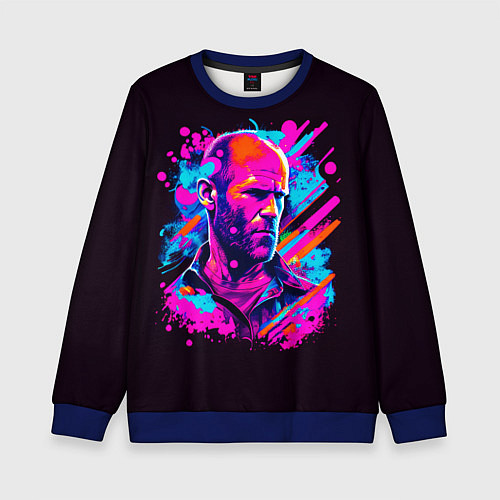 Детский свитшот Jason Statham - pop art / 3D-Синий – фото 1