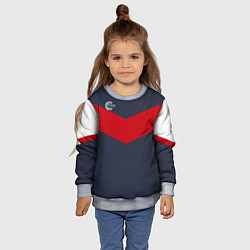Свитшот детский FIRM темно-синий с красной полосой, цвет: 3D-меланж — фото 2
