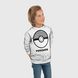 Свитшот детский Pokemon с потертостями на светлом фоне, цвет: 3D-белый — фото 2