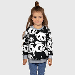 Свитшот детский С пандами паттерн, цвет: 3D-меланж — фото 2