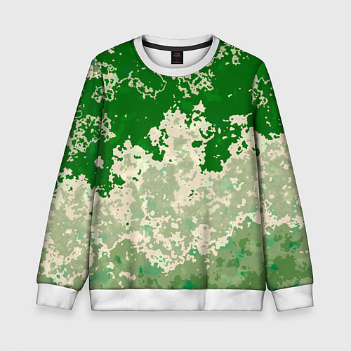 Детский свитшот Абстракция в зелёных тонах / 3D-Белый – фото 1
