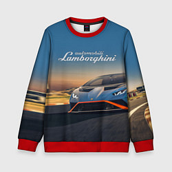 Свитшот детский Lamborghini Huracan STO - car racing, цвет: 3D-красный