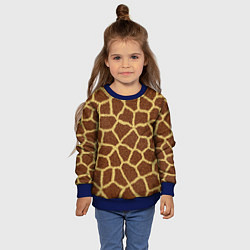 Свитшот детский Текстура жирафа, цвет: 3D-синий — фото 2