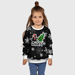 Свитшот детский What котик роняет ёлку, цвет: 3D-белый — фото 2