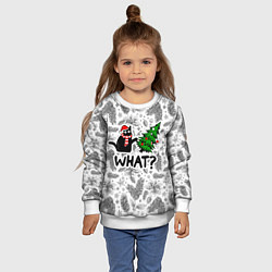Свитшот детский What-котик: новогодний, цвет: 3D-белый — фото 2