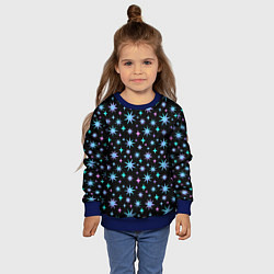 Свитшот детский Зимние цветные звезды, цвет: 3D-синий — фото 2