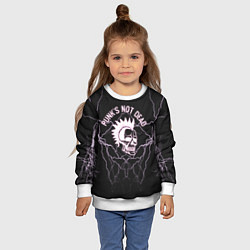 Свитшот детский Punks not dead череп и молнии, цвет: 3D-белый — фото 2