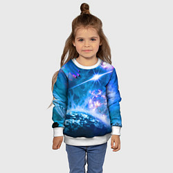 Свитшот детский Космос - планета и яркая звезда, цвет: 3D-белый — фото 2