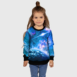 Свитшот детский Космос - планета и яркая звезда, цвет: 3D-черный — фото 2