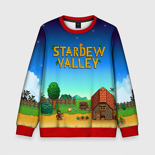 Детский свитшот Мой дом в Stardew Valley / 3D-Красный – фото 1
