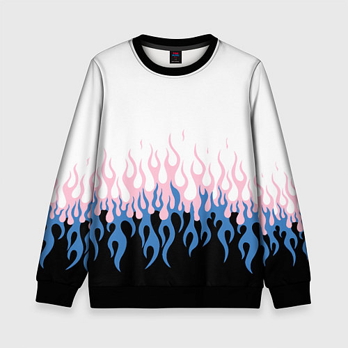 Детский свитшот Ледяное пламя / 3D-Черный – фото 1