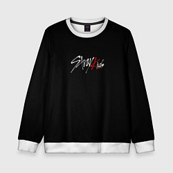 Свитшот детский Stray Kids white logo, цвет: 3D-белый