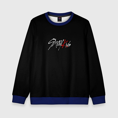 Детский свитшот Stray Kids white logo / 3D-Синий – фото 1